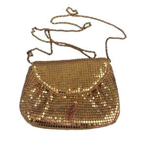 Vintage Sostanza Shoulder Crossbody Purse Gold Chain Link Bag